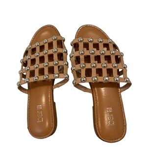 BAR ll | cream caged sandals with silver studs